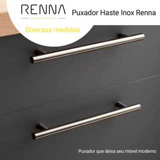 Puxador Haste Redondo Aço Inox Escovado Moveis 12mm