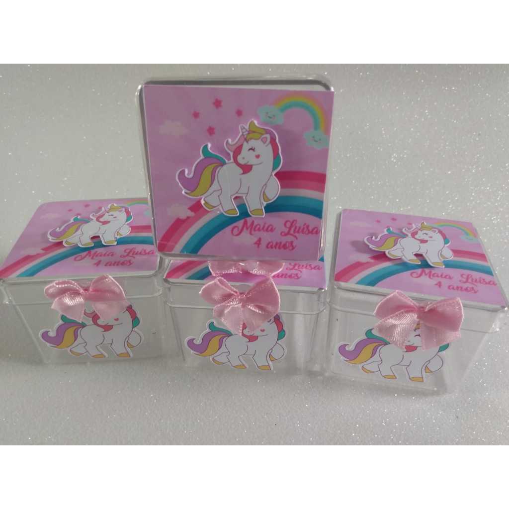 40 caixinhas acrilicas 5x5 personalizadas todos os temas festa infantil, aniversário, lembrancinhas