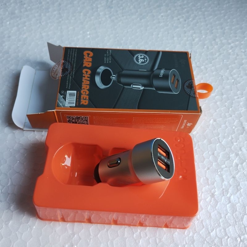 CARREGADOR VEICULAR USB 2 SAÍDAS PARA CELULAR E TABLET