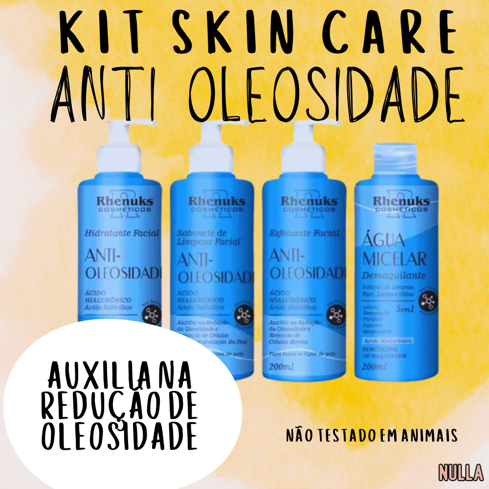 Skin Care ANTI OLEOSIDADE  - KIT facial RHENUKS c/ 4 itens em Oferta na Shopee