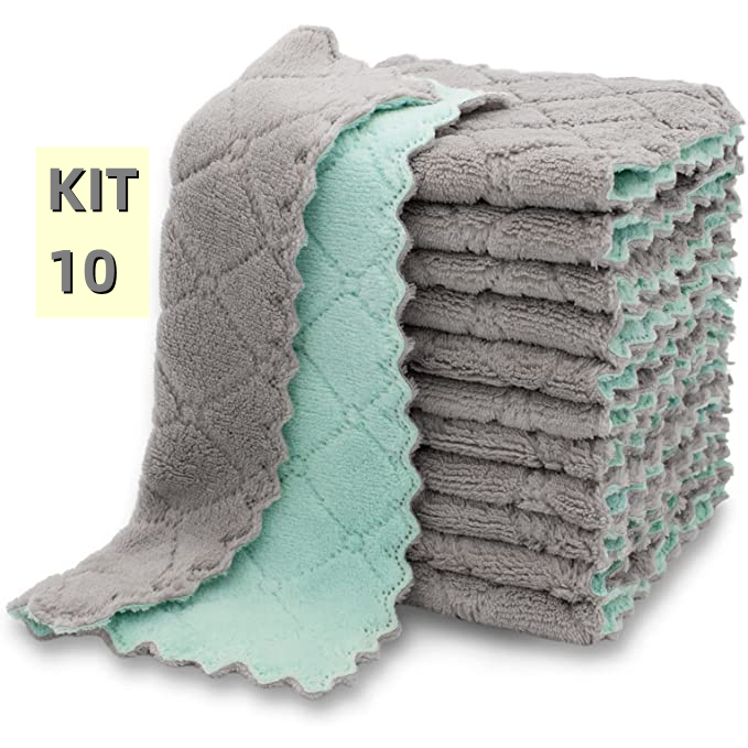 2/5/10 Pcs Pano De Prato Forte Absorção De Água Microfibras Casa Pano De Limpeza Promoção