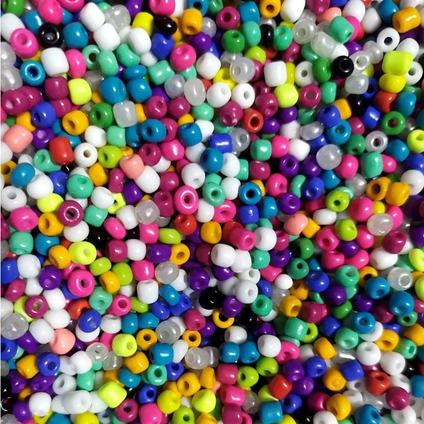220pçs Miçanga Vidro 6/0 20 gramas Leitosa Sortidos - Infantil Artesanato Pulseira Kit 4mm Miçangão