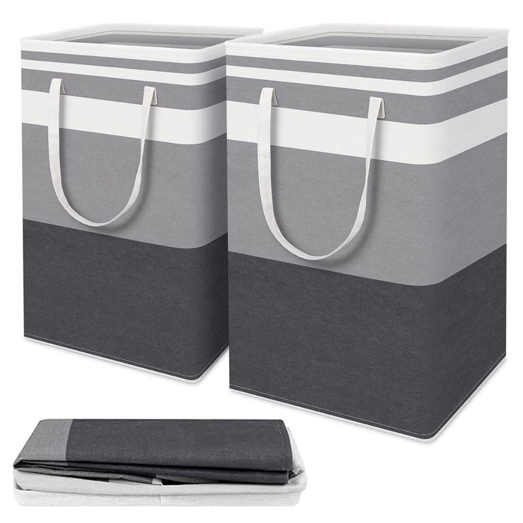 Cesto de Roupa Grande 75L Dobrável – Conjunto com 2 Peças 40x30x70cm para Roupas Sujas | cesta de roupa suja