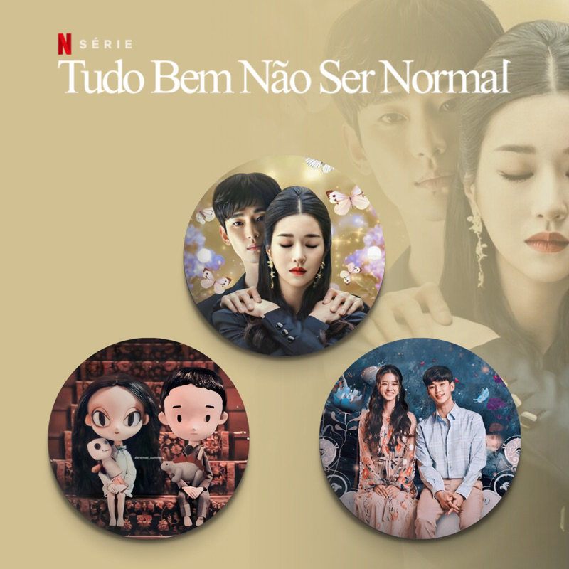Combo Bottons Dorama | Tudo Bem Não Ser Normal (It’s Okay Not To Be Okay) - Broche Alfinete
