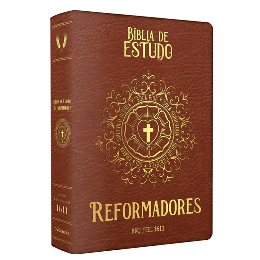 Bíblia de Estudo Reformadores | KJF | Letra Normal | Marrom em Oferta na Shopee