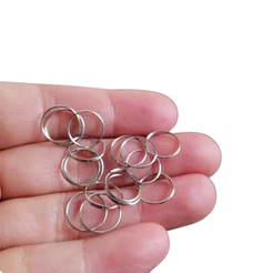 100 Argolas Em Aço Inox Montagem De Lustres 10mm (1,0cm)