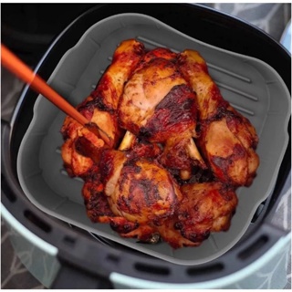 Forma Air fryer Cesto Quadrada Silicone Fritadeira Air fryer Lavável Reutilizável