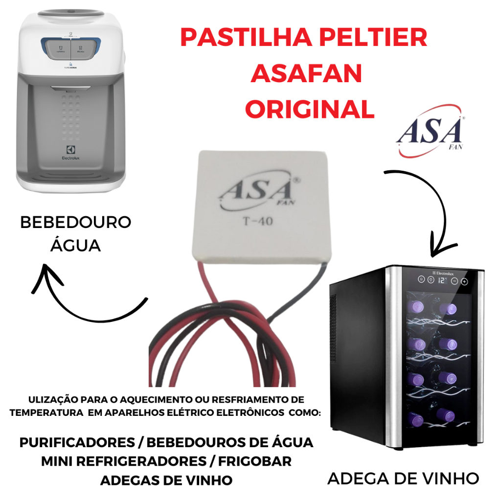 Placa Peltier Termoelétrica Pastilha Asafan12706 Purificador Adegas Bebedouro Pastilha De Célula Latina Masterfrio Polar