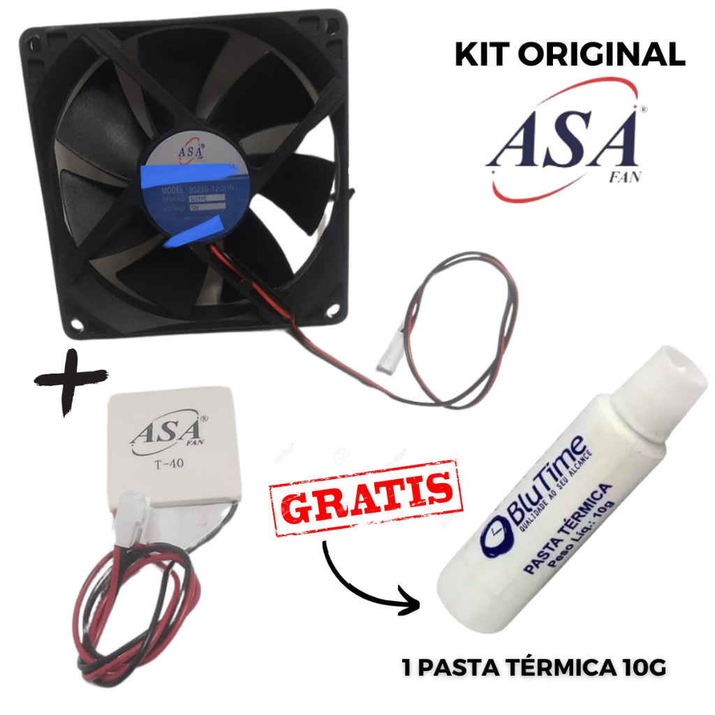 Kit Conjunto Bebedouro Adega Vinho Purificador Pastilha Placa Peltier Asafan2706 12v  Cooler 90mm  Pasta Térmica