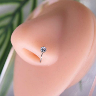 Piercing Argola Com Stras Para Nariz/Cor Prata/Dourado Solitário 1 Unidade em Oferta na Shopee