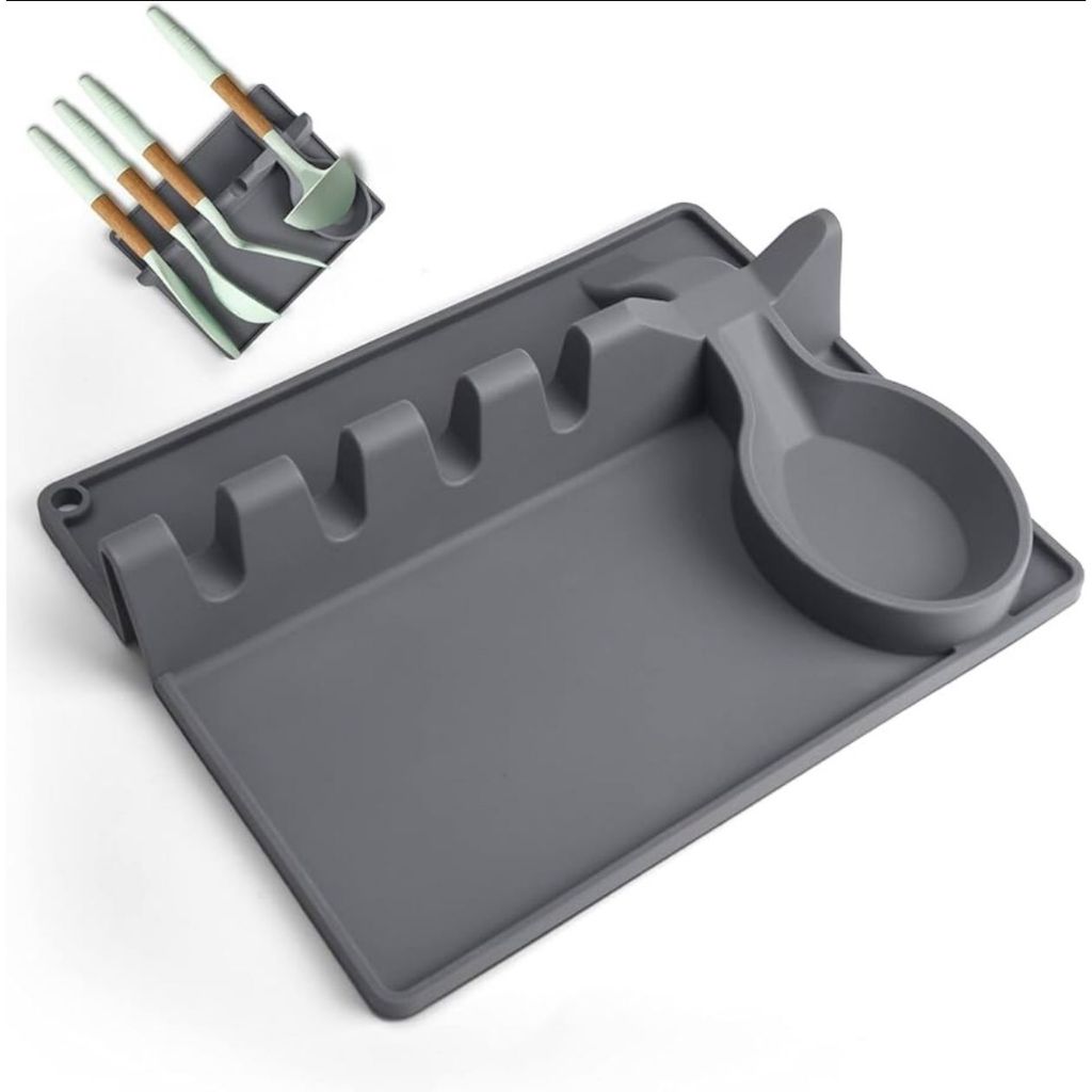 Descanso Suporte De Silicone Para Utensílios Antiderrapante Para Cozinha Tapete De Colher 20,3x26 em Oferta na Shopee