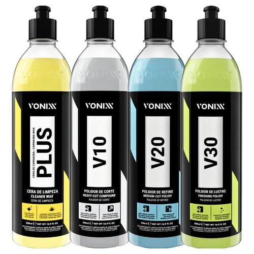 Kit Polimento Profissional Vonixx Corte Lustro Refino Cera em Oferta na Shopee