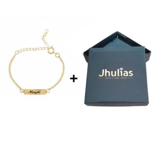 Pulseira RN Personalizada a Laser bebê Banhada a Ouro em Oferta na Shopee