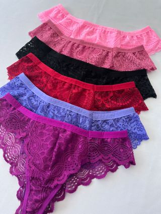 Kit 10 Calcinha Renda Fio Dental Sexy Lingerie Feminina Sensual Moda Intima Revenda na Promoção