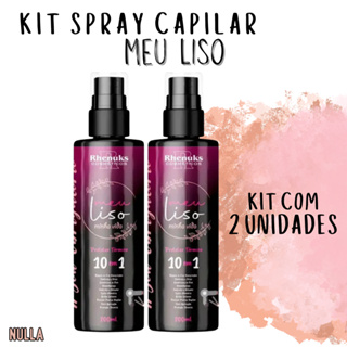 Kit 02 Spray Capilar Meu Liso - 10 benefícios - Rhenuks 200ml em Oferta na Shopee