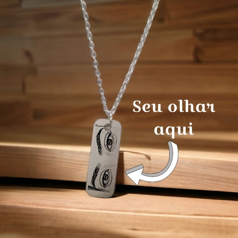 Colar Cordão Corrente Olhar Olhos Personalizados Masculino Feminino Pingente Aço Inoxidavel Pode Molhar