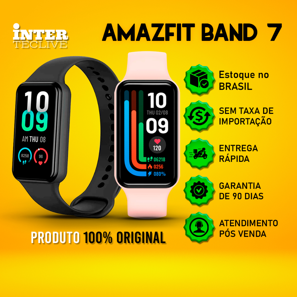 Relógio Smartband Inteligente Amazfit Band 7 Versão Global C/ Alexa 2022 1,47 polegadas Original