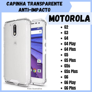 Capa Transparente Antiqueda Motorola Moto G2  / G3 / G4 / G4 Play / G4 Plus / G5 / G5 Plus / G5s / G5s Plus / G6 / G6 Play / G6 Plus / Capa de Silicone (CF09)