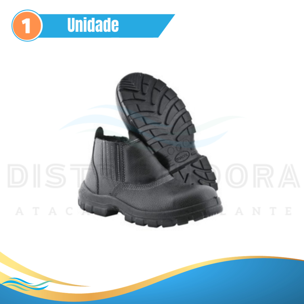 Botina De Segurança Elástico Bracol Preta Bico Aço - CA 26450 Distribuidora Galante