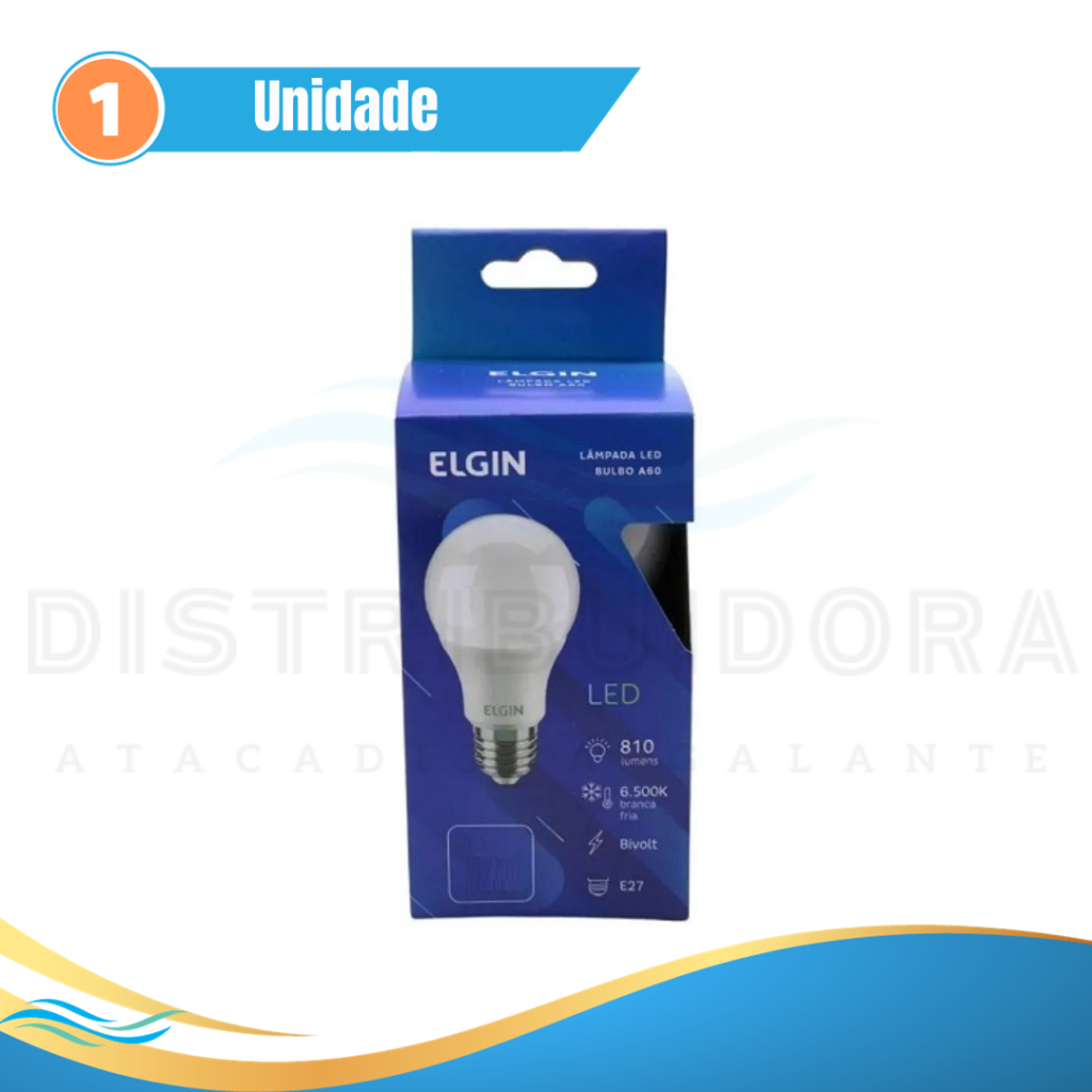 Lâmpada Bulbo Led A60 E27 4,9w/9w/12w/15w/20w/30w 6500k Branco Frio Bivolt ELGIN Distribuidora Galante