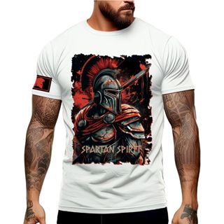 Camiseta Soldado Spartan Spirit Academia Shopping Lazer Masc Algodão 30.1 - Envio Imediato