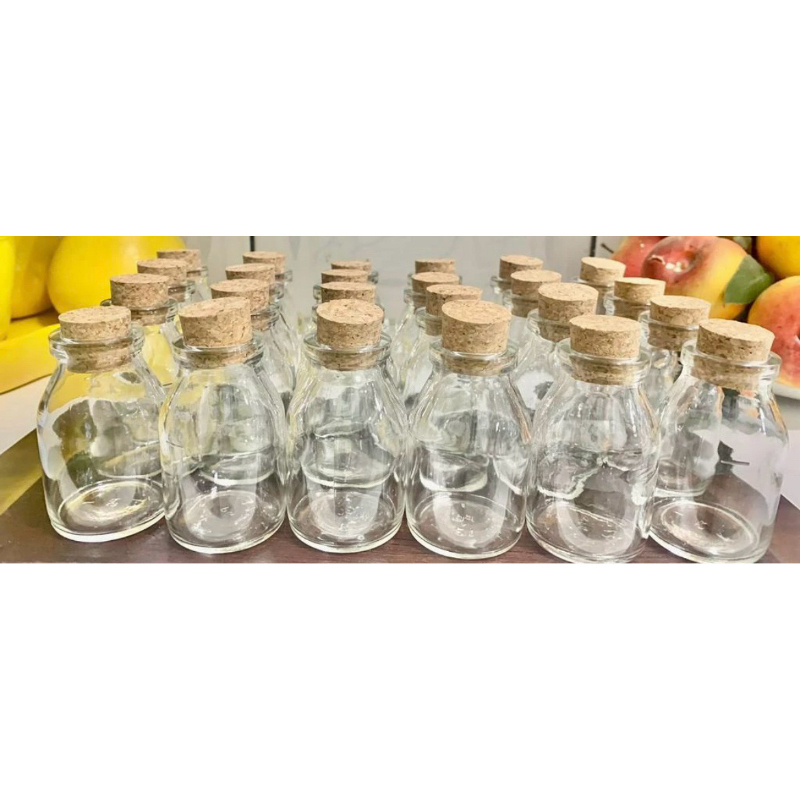 15 Potes de Vidro C/rolha 70ml em Oferta na Shopee