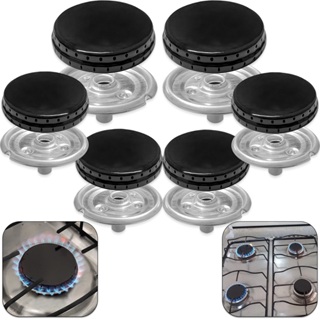 6 Tampas espalhadores + 6 Queimadores Boca de Fogão Esmaltec Veneza/ Bali/ Ágata/ Munique/ Caribe em Oferta na Shopee