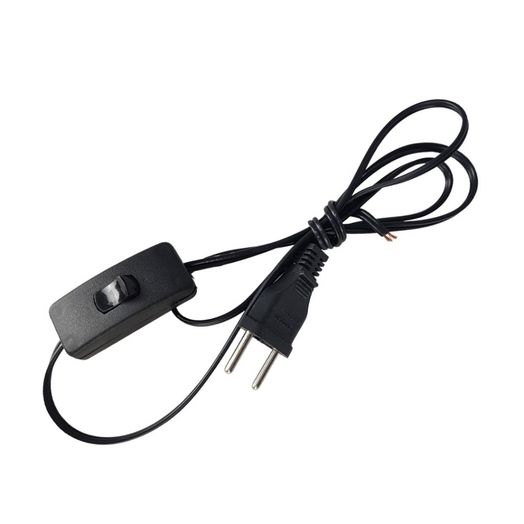 Rabicho Cordão de Abajur 1,5 M Preto Com Interruptor meio Fio Bivolt em Oferta na Shopee