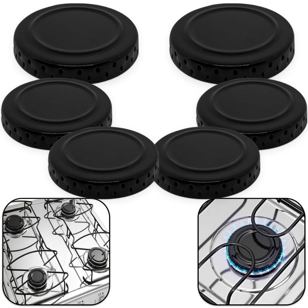 6 Tampas espalhador Boca de Fogão Atlas Mônaco tampinha, espalhador, Preto chama, peça Fogão em Oferta na Shopee
