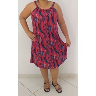 kit 2 vestidos plus size com alcinha soltinho