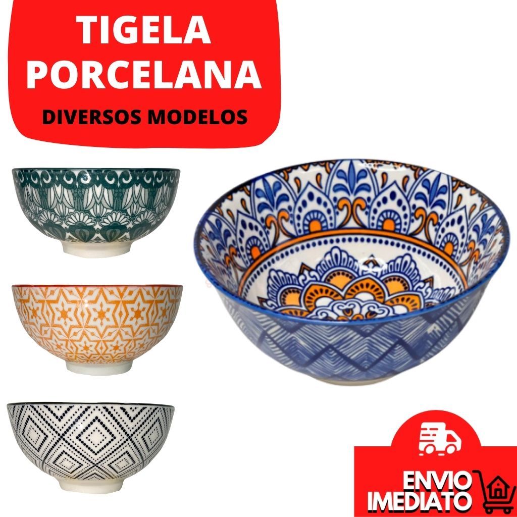 Tigela Bowl Cambuca Porcelana Estampado Sopas Caldos Sobremesa Cereais Multiuso Mesa Posta Japonesa Luxo em Oferta na Shopee