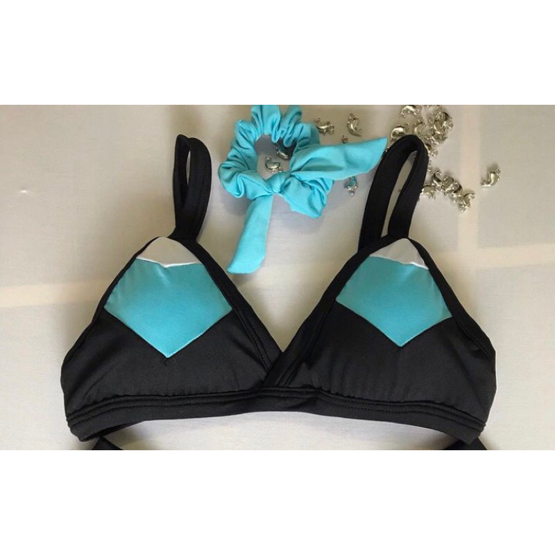 sutiã de biquíni avulso preto azul bebê e branco