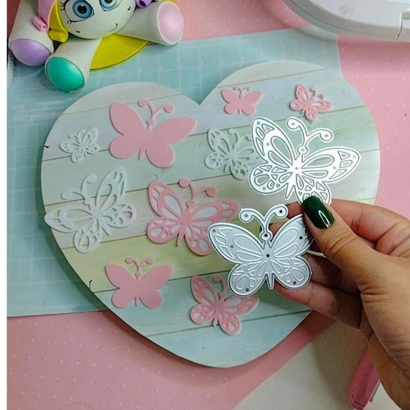 Faquinha de corte e relevo scrapbook| Borboleta dupla| matriz de metal