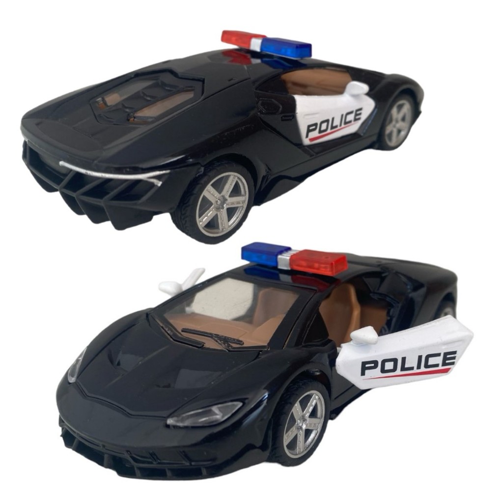 Miniatura Carro Lamborghini Centenário Da Policia Metal Carrinho Abre as Portas