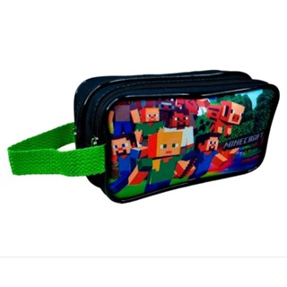 ESTOJO ESCOLAR GRANDE DE MENINO DE COMPARTIMENTO DUPLO DO MINECRAFT PC-GAME