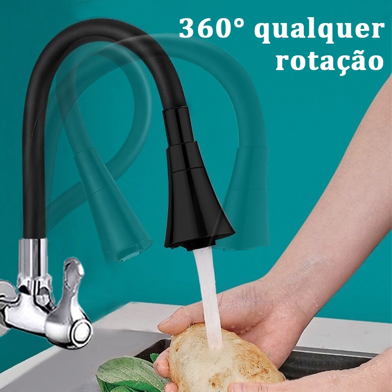 Torneira Gourmet Flexível Cozinha Pretomesa Parede/ mesa Duplo Jato Cone 1/4 de Volta em Oferta na Shopee