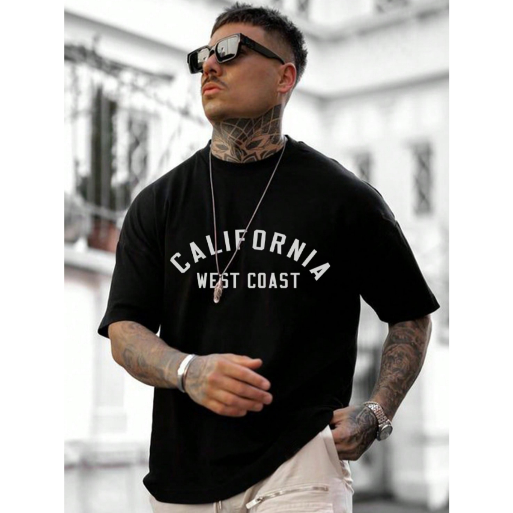 Camiseta Blusa California West Coast Camisa Streetwear Estampada Algodão Novo