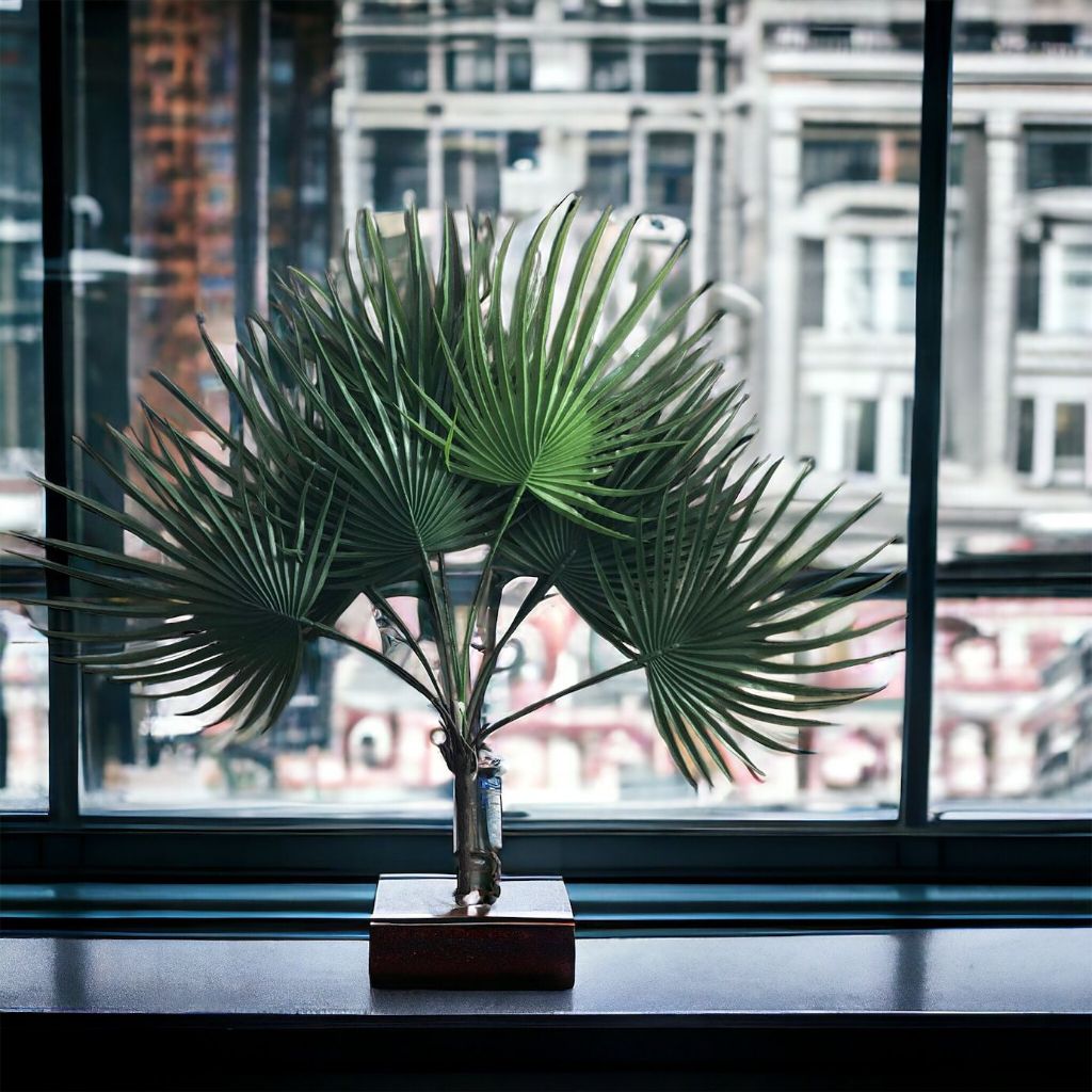 Buque Planta Artificial Palmeira Leque Arranjo Enfeitar
