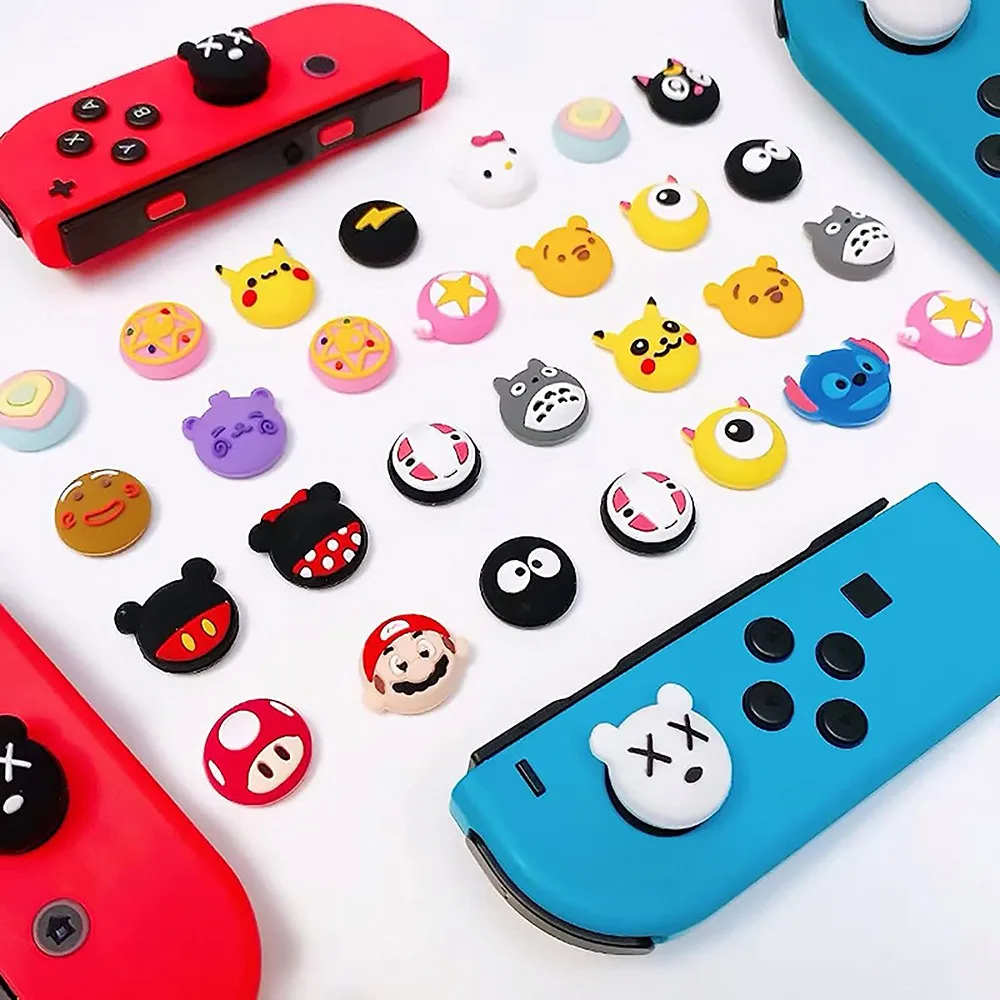 Par thumb grip capa analogico joycon nintendo switch lite ou padrão borrachinha Joy con