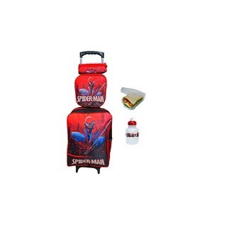 Mochila do Escolar Homem Aranha  c/ Lancheira térmica 5 itens