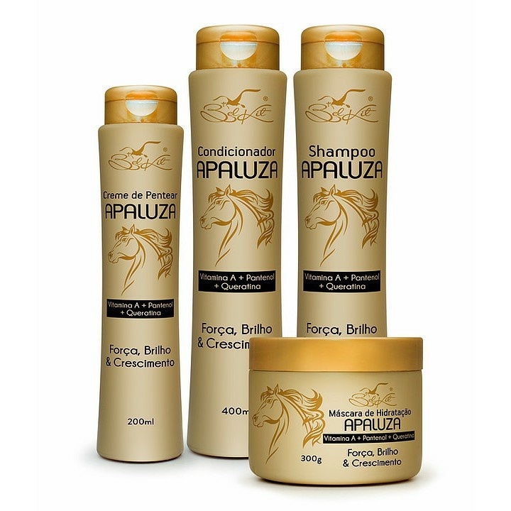 Kit Apaluza BELKIT 4 Itens: Shampoo + Condic. + Leave + Máscara em Oferta na Shopee