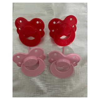4 chupetas para boneca bebê reborn com furo na boca - escolha sua cor