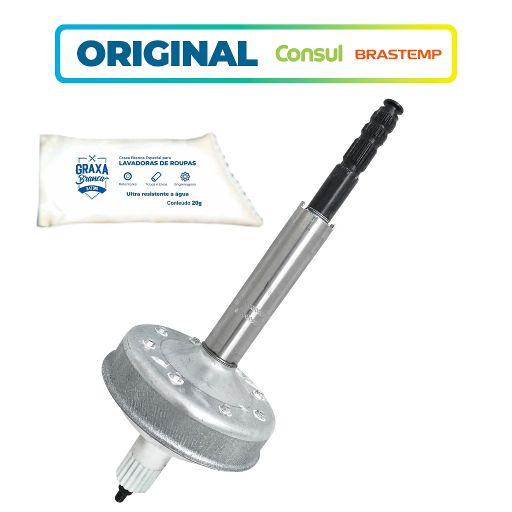 Kit Mecanismo Máquina De Lavar Roupa Brastemp Consul Eixo Longo + Bisnaga de Graxa Branca