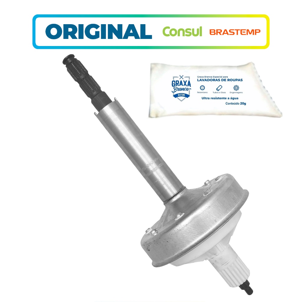 Mecanismo Eixo Curto Brastemp Consul Original + Bisnaga de Graxa Branca