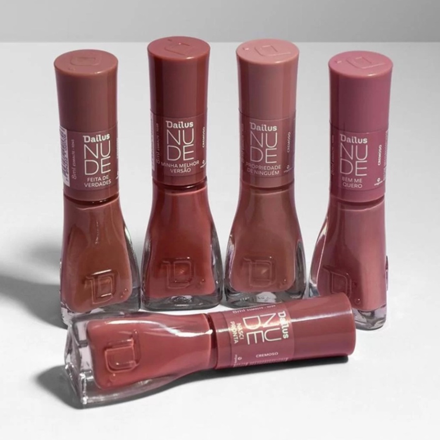 Kit 5 Esmaltes Mais Vendidos Nudes Sortidos Dailus