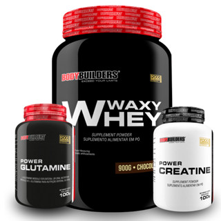 Kit Whey Protein Waxy Whey Pote 900g + Power Creatina 100g + Power Glutamina 100g Kit Para Auxiliar na Recuperação Muscular e no Fortalecimento do Sistema Imunológico - Bodybuilders