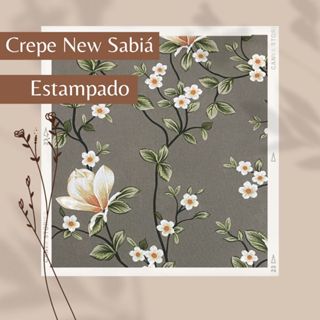Tecido Crepe New Sabiá Estampado ou Crepe Georgete Estampado (GGT) (1m x 1,50M) 100% poliéster