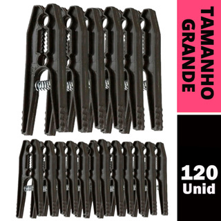 Kit 120 Prendedores De Plástico Para Roupas Anti Ferrugem Tamanho Grande G