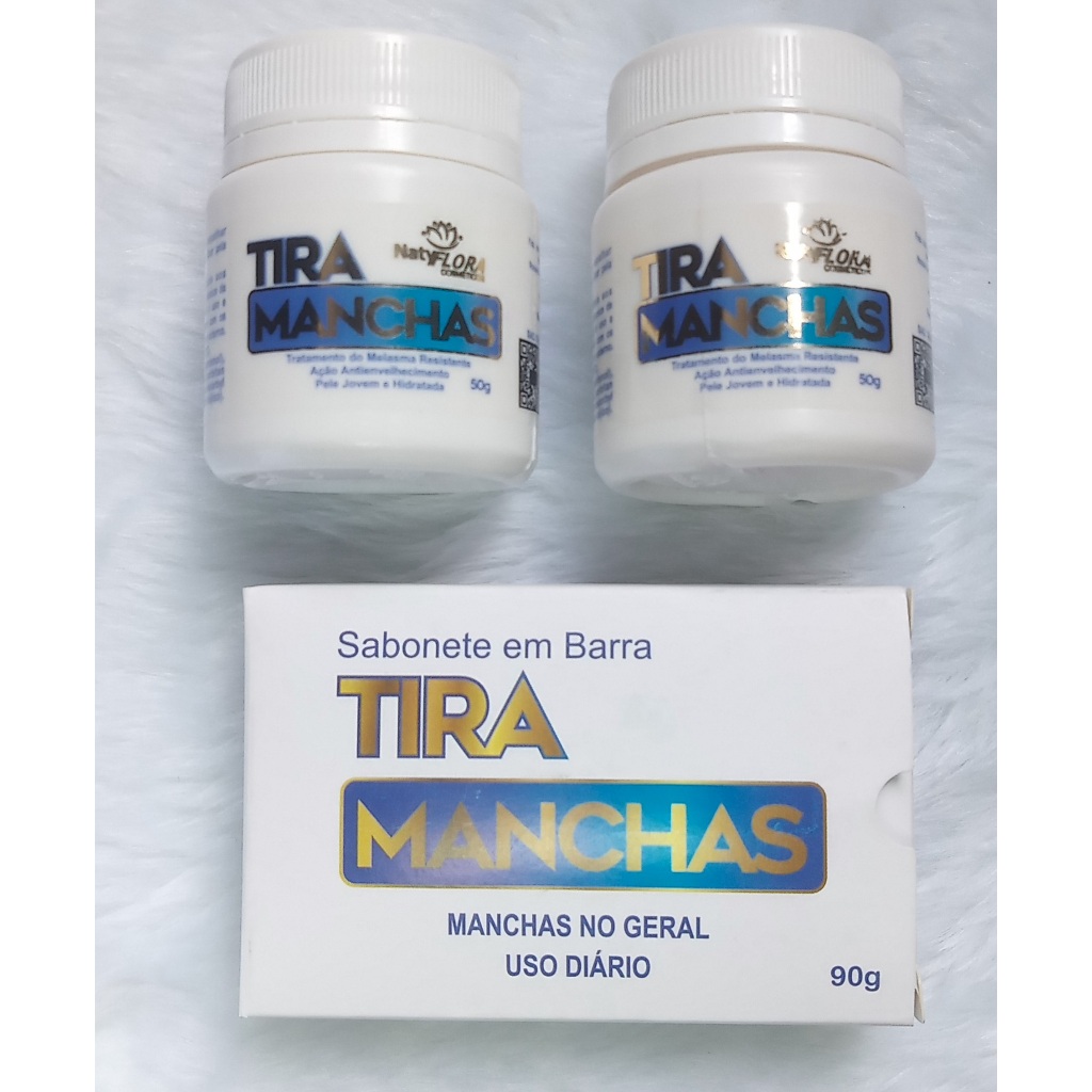 Kit 2 Pomadas Tira Manchas Da NatyFlora e 1 Sabonete Em Barra Clareador De Pele Melasma Foliculite