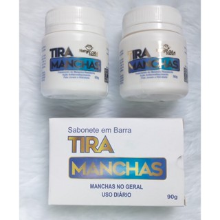 Kit 2 Pomadas Tira Manchas Da NatyFlora e 1 Sabonete Em Barra Clareador De Pele Melasma Pano Branco e Foliculite Micoses Em Geral